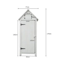 Casetta Armadio in Legno Bianco Ripiani Terrazzo Ripostiglio Giardino Attrezzi