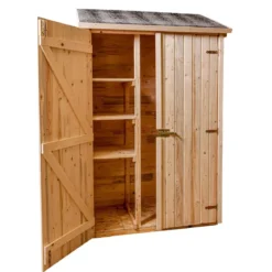 Casetta Armadio 120x60 in Legno per Attrezzi Giardino con Ripiani