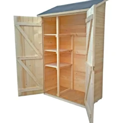 Casetta Armadio 120x60 in Legno per Attrezzi Giardino con Ripiani