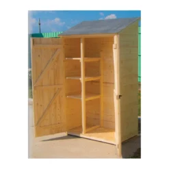 Casetta Armadio 120x60 in Legno per Attrezzi Giardino con Ripiani