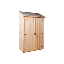Casetta Armadio 120x60 in Legno per Attrezzi Giardino con Ripiani