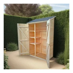 Casetta Armadio 120x60 in Legno per Attrezzi Giardino con Ripiani