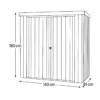 Casetta Big Box Giardino 140x81x180H cm Acciaio Antracite Doppia Porta