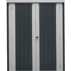 Casetta Big Box Giardino 140x81x180H cm Acciaio Antracite Doppia Porta