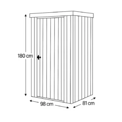 Casetta Box Giardino 98x81x180H cm Acciaio Antracite con Porta