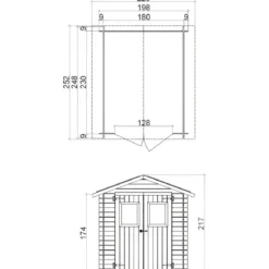 Casetta con Pavimento Rimessa per Attrezzi da Giardino in Legno 2x2.5