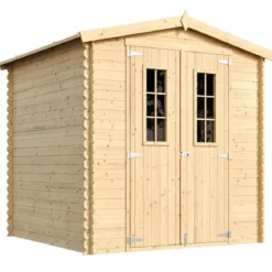 Casetta da Esterno in Legno 2x2 m Porta Finestrata Deposito Pavimento