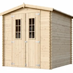 Casetta da Esterno in Legno 2x2 m Porta Finestrata Deposito Pavimento