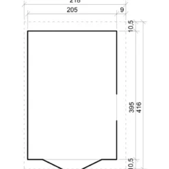 Casetta da Giardino Addossata 2x4 m in Legno 17 mm Porte con Finestre