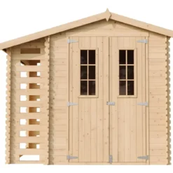 Casetta da Giardino con Legnaia in Legno 19 mm 256x200 cm Pavimento