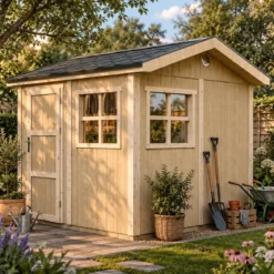 Casetta da Giardino in Legno Grezzo 236x250 cm 6 m2 Box con Pavimento