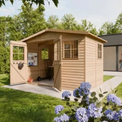 Casetta da Giardino in Legno Grezzo 3x2 m 6 m2 Box Deposito Attrezzi