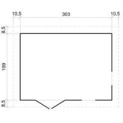 Casetta da Giardino in Legno Grezzo 3x2 m 6 m2 Box Deposito Attrezzi