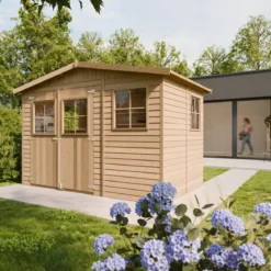 Casetta da Giardino in Legno Grezzo 3x2 m 6 m2 Box Deposito Attrezzi