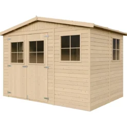 Casetta da Giardino in Legno Grezzo 3x2 m 6 m2 Box Deposito Attrezzi