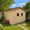 Casetta da Giardino in Legno Grezzo 3x4 m Pannelli 16 mm Porta Doppia