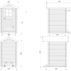 Casetta da Giardino in Legno 138x158 cm 28 mm Blockhouse