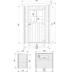 Casetta da Giardino in Legno 144x239x198 cm 19 mm con Pavimento
