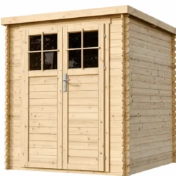 Casetta da Giardino in Legno 2x2 19 mm Pavimento Porta con Serratura
