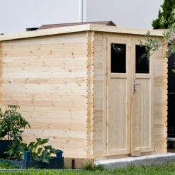 Casetta da Giardino in Legno 2x2 19 mm Pavimento Porta con Serratura