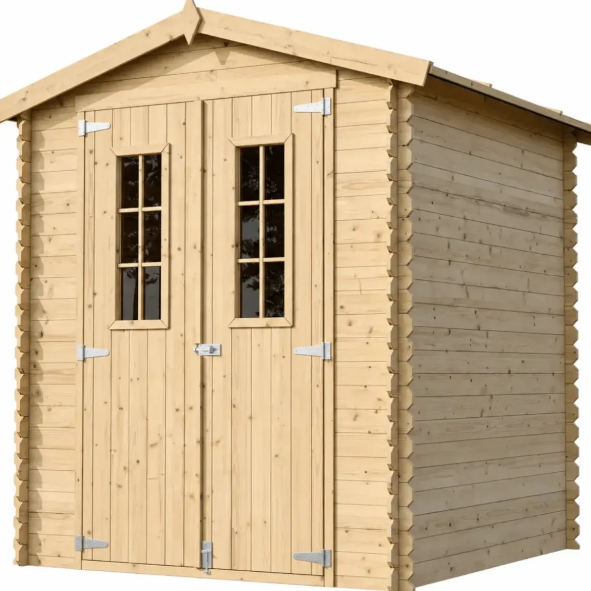 Casetta da Giardino in Legno 180x180 Tetto OSB Doppia Porta 19 mm