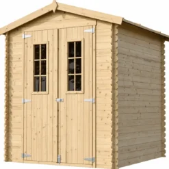 Casetta da Giardino in Legno 180x180 con Pavimento Doppia Porta 19 mm