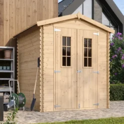 Casetta da Giardino in Legno 180x180 con Pavimento Doppia Porta 19 mm