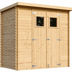 Casetta da Giardino in Legno 235x130 Pavimento Porte Finestrate 19 mm