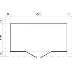 Casetta da Giardino in Legno 235x130 Pavimento Porte Finestrate 19 mm