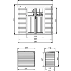 Casetta da Giardino in Legno 235x130 Porta con Serratura 19 mm