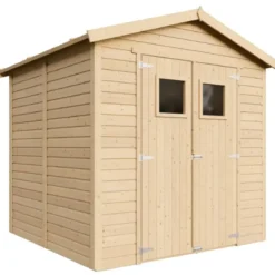 Casetta da Giardino in Legno 2x2m 4 m2 Pavimento Doppia Porta Vetrata