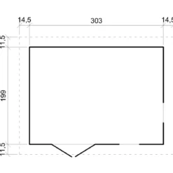 Casetta da Giardino in Legno 3x2 m con Pavimento Doppia Porta Finestre