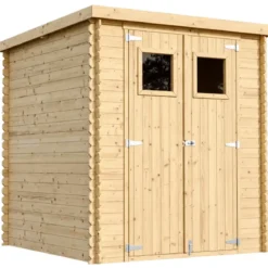 Casetta da Giardino in Legno 2x2 19 mm con Pavimento Doppia Porta