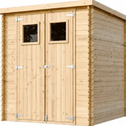 Casetta da Giardino in Legno 2x2 19 mm con Pavimento Doppia Porta