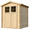 Casetta da Giardino in Legno 180x180 Doppia Porta con Serratura Chiave