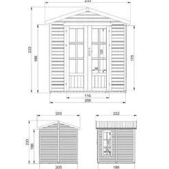 Casetta da Giardino in Legno 2x2 m 4 m2 con Pavimento e Tegole Grigio