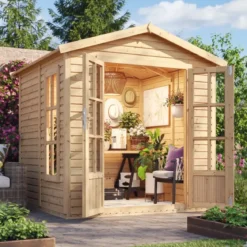 Casetta da Giardino in Legno 2x2 m 4 m2 con Pavimento e Tegole Nero