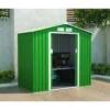 Casetta da Giardino Verde in Lamiera 213x131x195 cm Porta Attrezzi