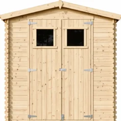 Casetta da Giardino 2x2 in Legno 19 mm Doppia Porta Deposito Attrezzi