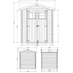 Casetta da Giardino 180x180 in Legno 19mm Porta con Finestra