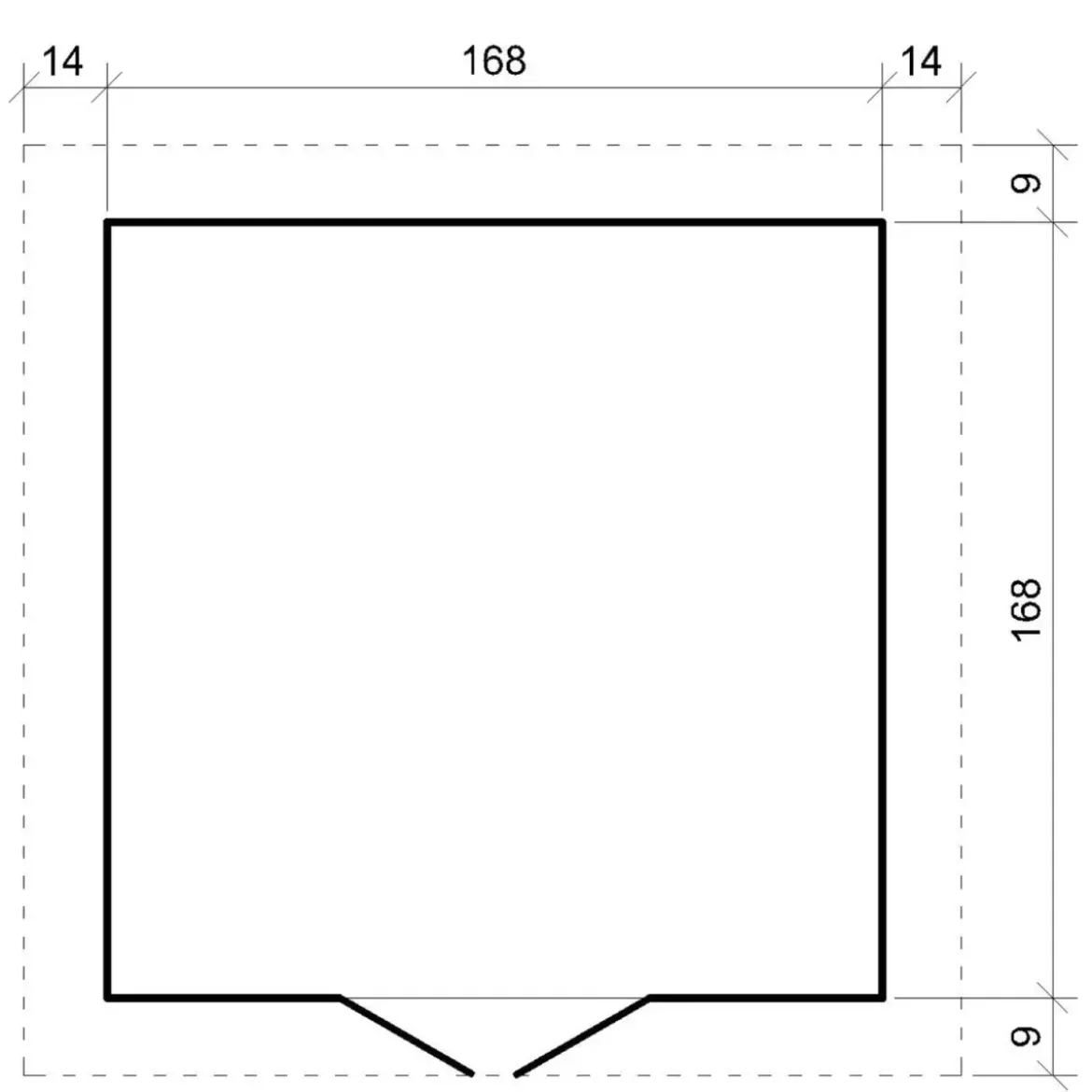 Casetta da Giardino 180x180 in Legno 19mm Porta con Finestra