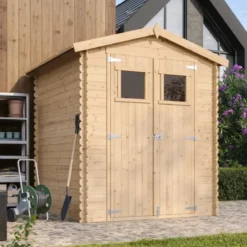 Casetta da Giardino 180x180 in Legno 19mm Porta con Finestra