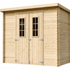 Casetta da Giardino 235x130 Legno 19 mm Doppia Porta Finestrata 3 m2