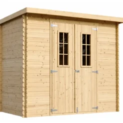 Casetta da Giardino 235x130 Legno 19 mm Doppia Porta Finestrata 3 m2
