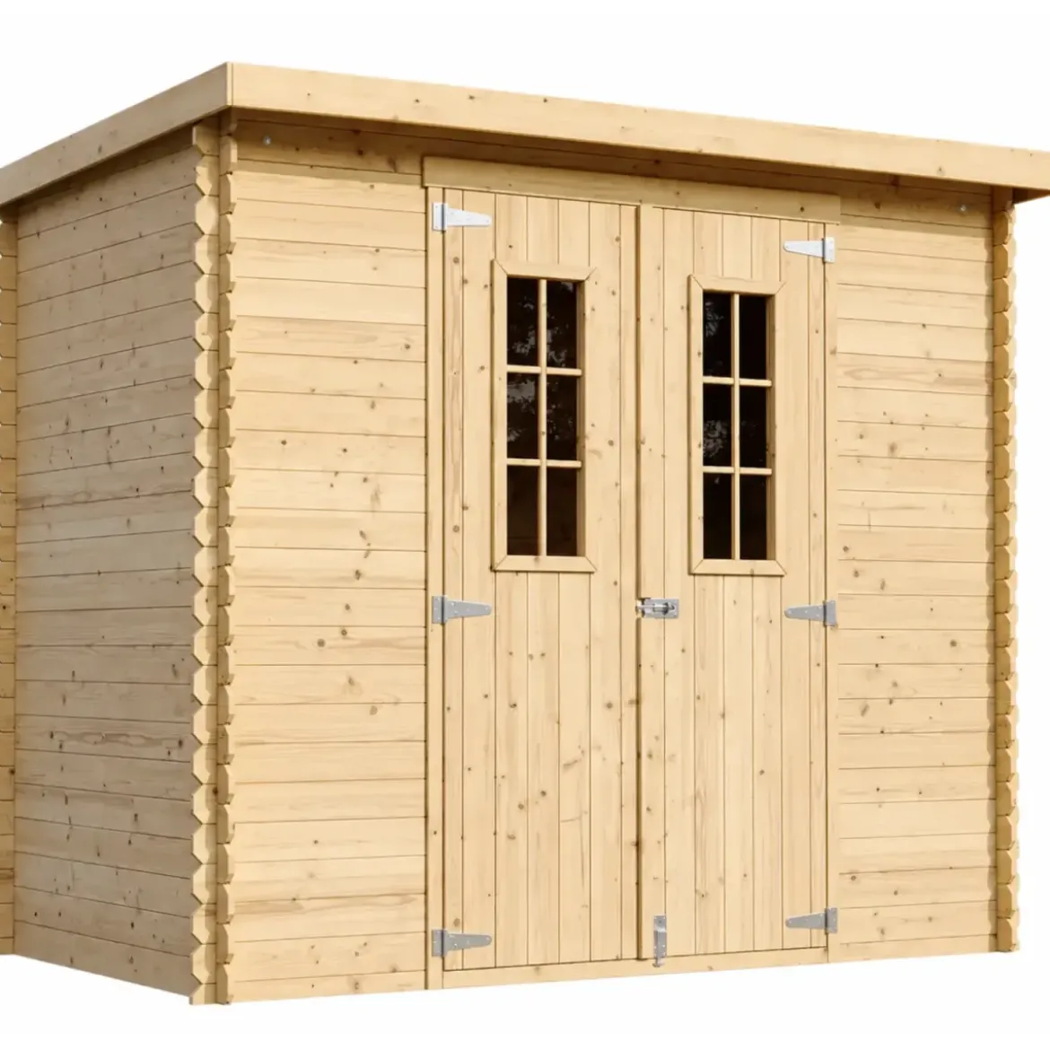 Casetta da Giardino 235x130 Legno 19 mm Doppia Porta Finestrata 3 m2