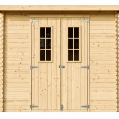 Casetta da Giardino 235x130 Legno 19 mm Doppia Porta Finestrata 3 m2