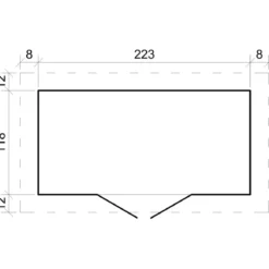 Casetta da Giardino 235x130 Legno 19 mm Doppia Porta Finestrata 3 m2
