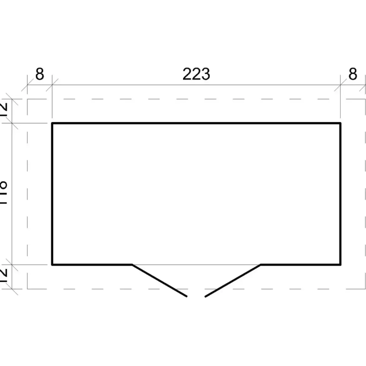 Casetta da Giardino 235x130 Legno 19 mm Doppia Porta Finestrata 3 m2
