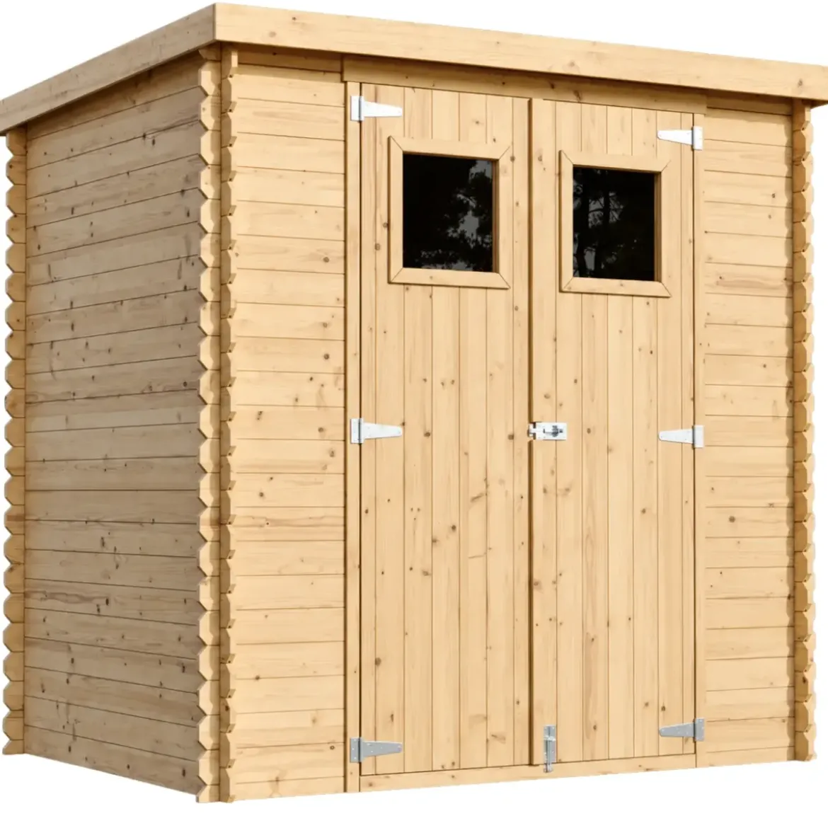 Casetta da Giardino 200x130 Legno 19 mm Doppia Porta Pavimento 2 m2