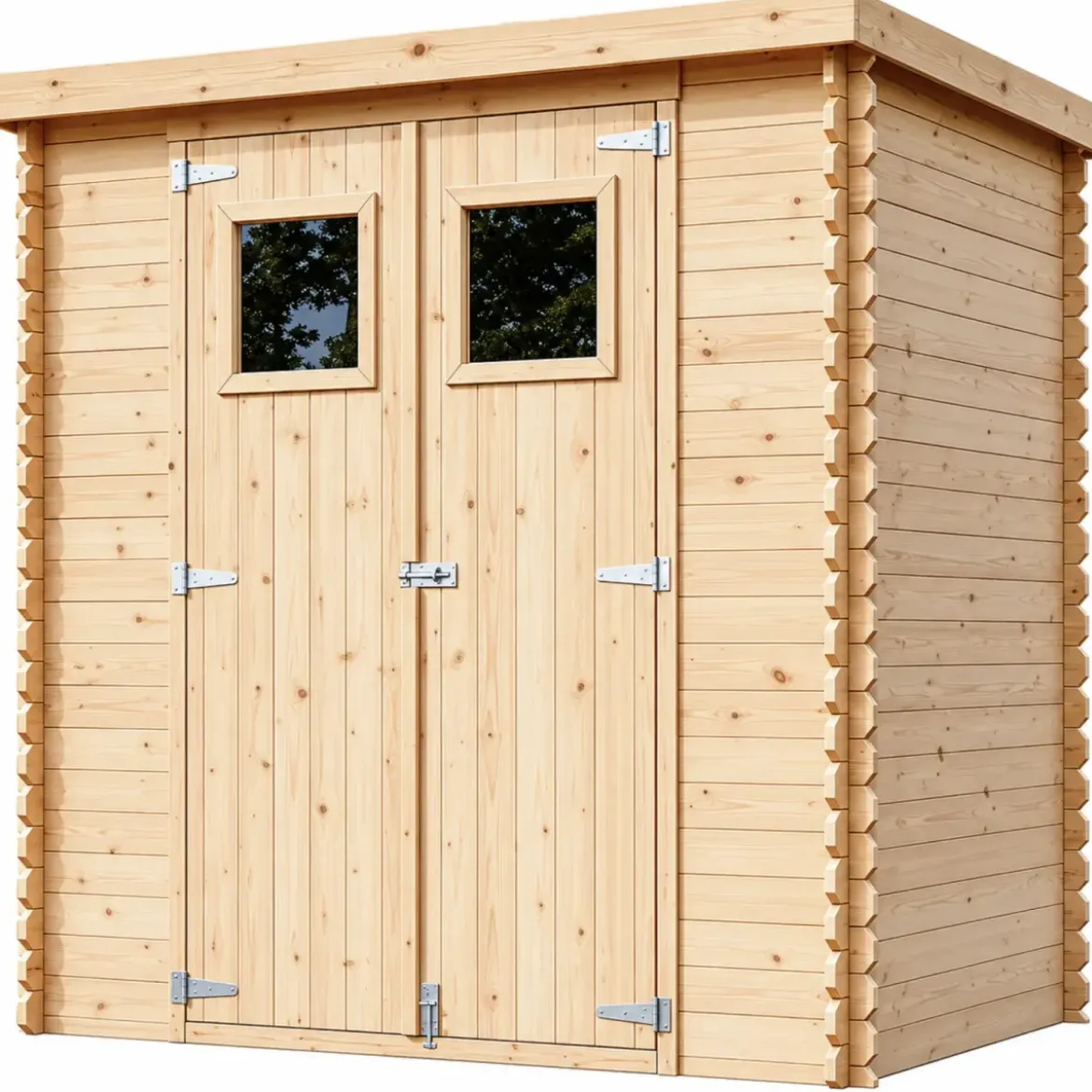 Casetta da Giardino 200x130 Legno 19 mm Doppia Porta Pavimento 2 m2